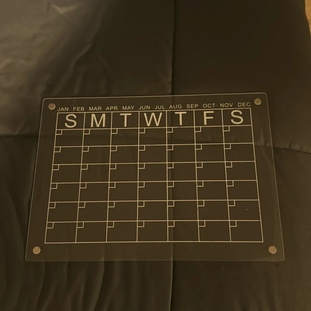 Magnetic dry erase calendar